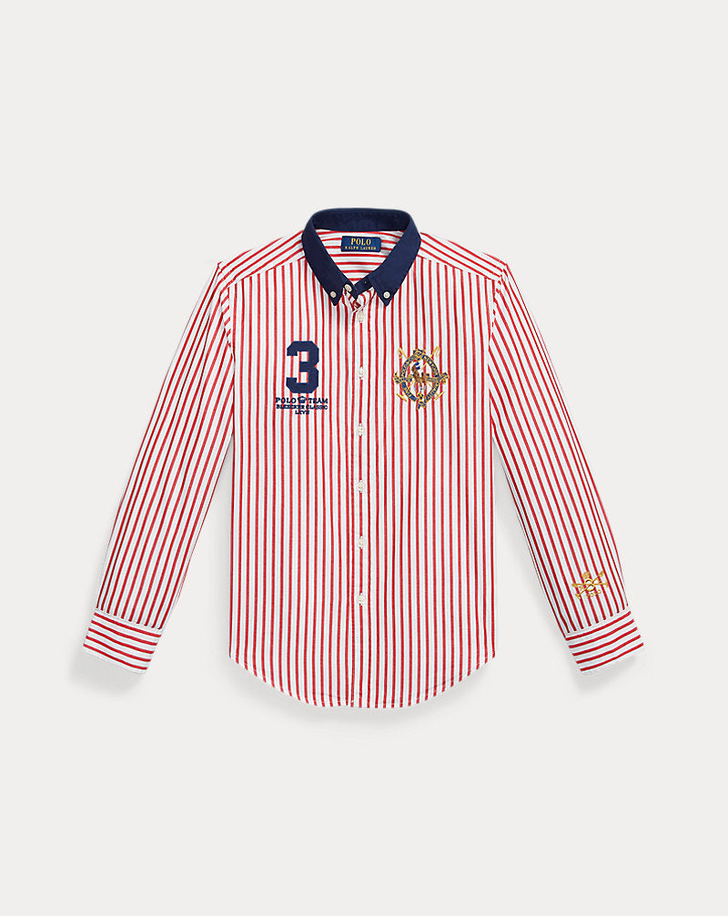 Pony Crest Striped Poplin Shirt