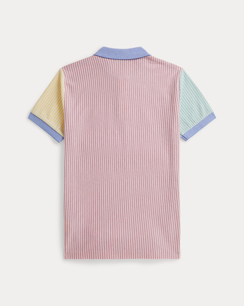 Striped Oxford Mesh Polo Shirt