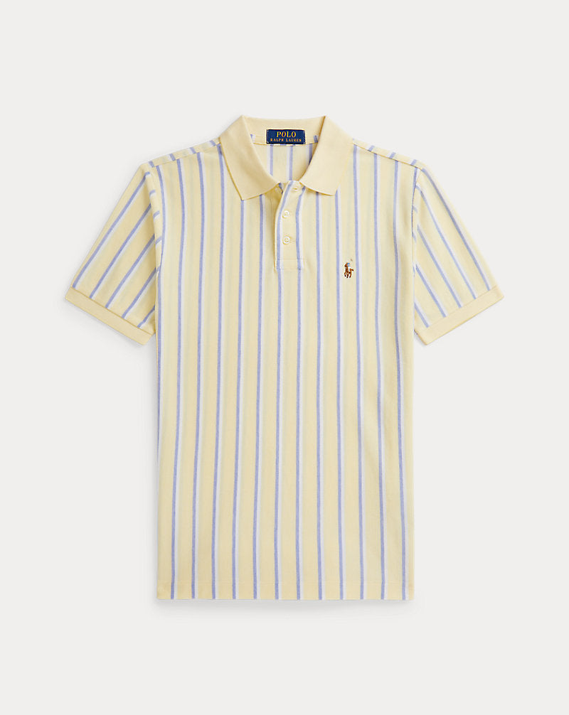Striped Oxford Mesh Polo Shirt