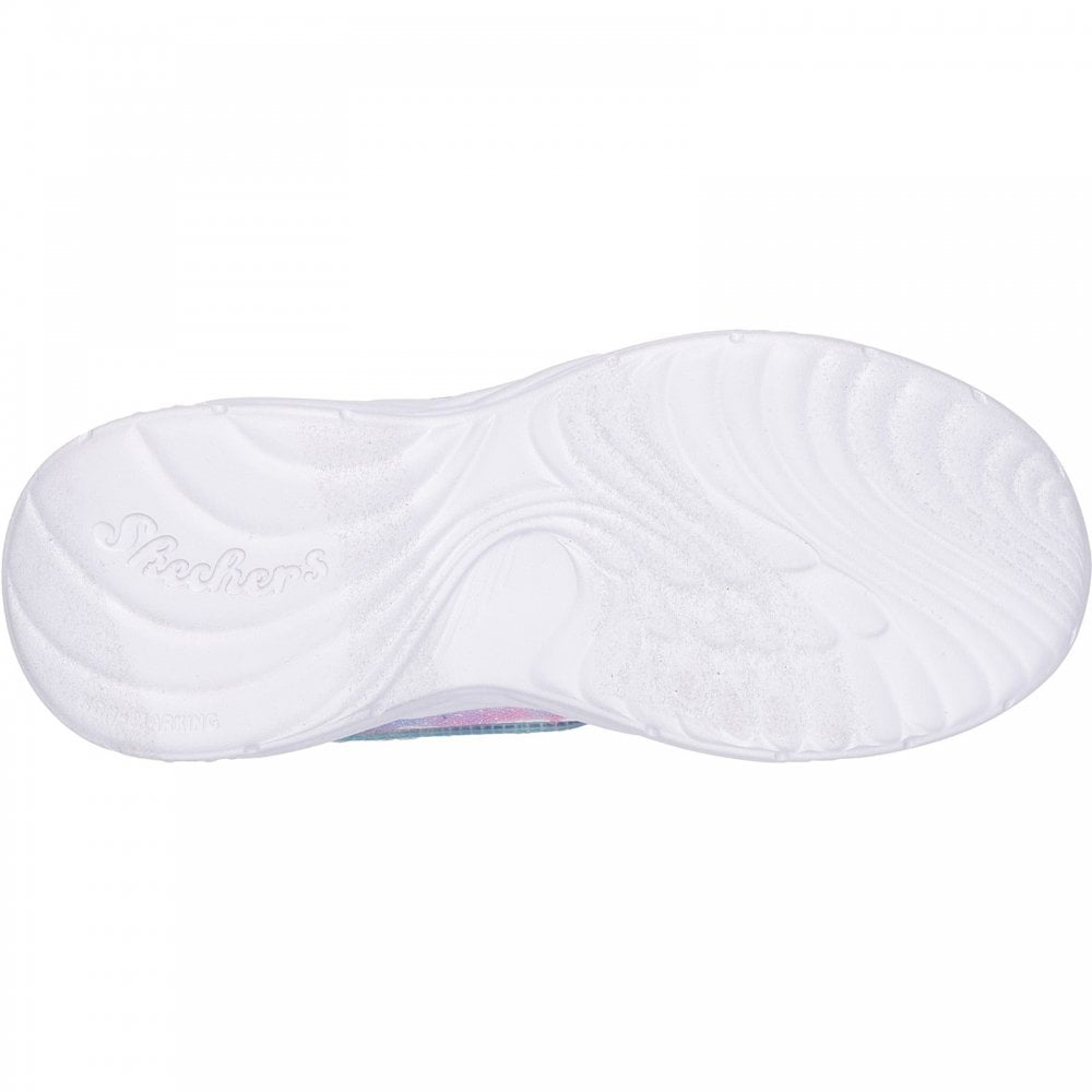 Skechers Dream Racer - Wing Brites | Silver/Lavender | Girls Flashing Butterfly Toggle Trainers