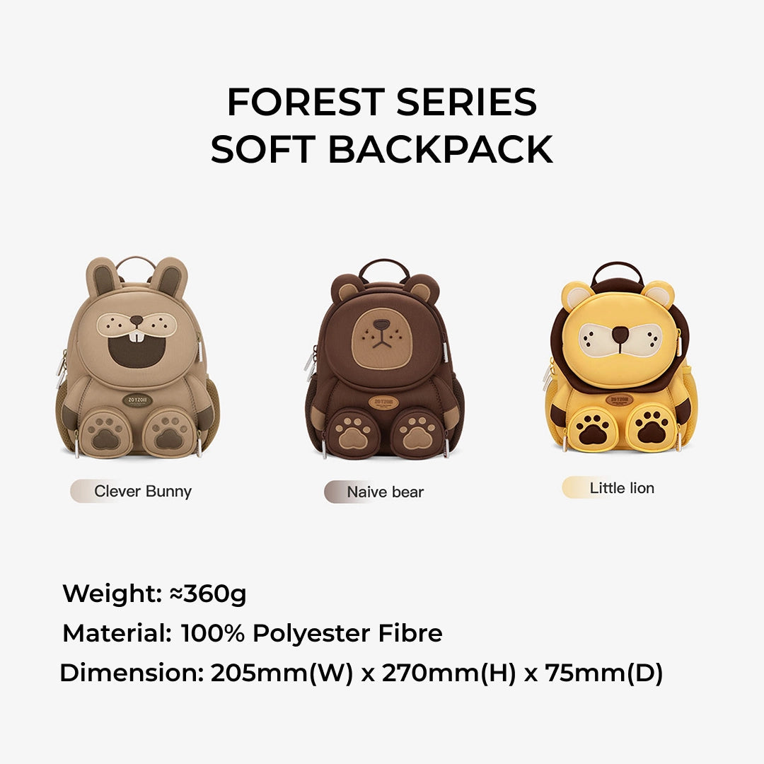 Zoyzoii – Forest Series Kids Backpack (Soft): Bear